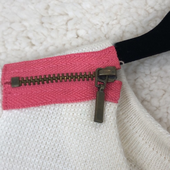 LOFT Womens Striped Shoulder Zip 3/4 Sleeve Sweater Cotton XS XSMALL - Picture 4 of 7